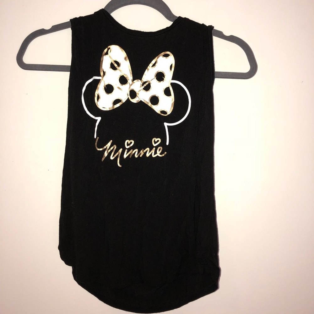 Gold white and black Minnie Mouse top